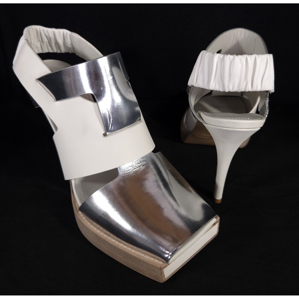 Rick Owens Scorpio Stiletto Heels US 11 EU 41 Womens Silver Milk $1350
